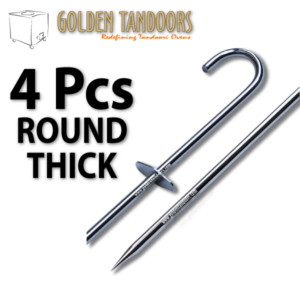Tandoori skewers round thick stainless steel