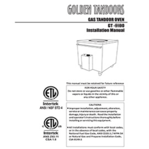 Gas Tandoor Instruction manual